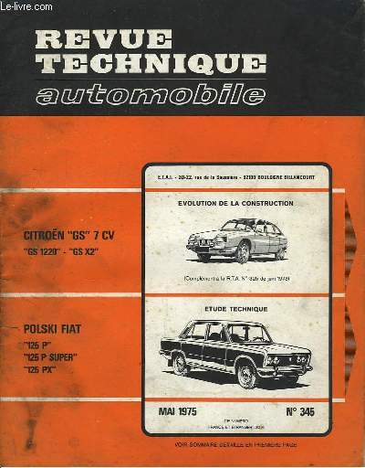 Revue Technique Automobile. N345