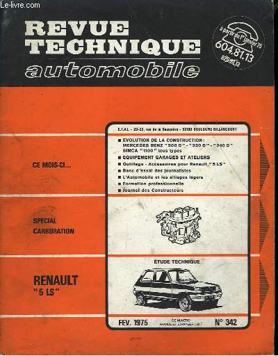 Revue Technique Automobile. N342