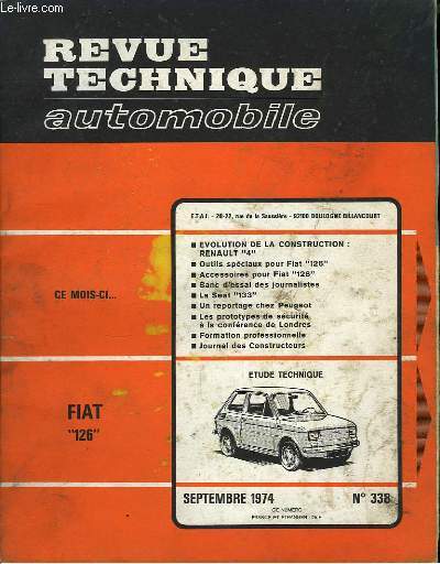 Revue Technique Automobile. N°338