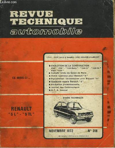 Revue Technique Automobile. N°318