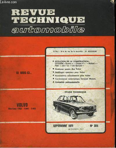 Revue Technique Automobile. N305