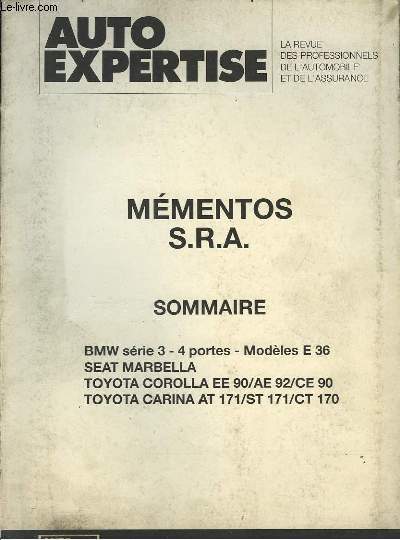 Auto-Expertise n°159. Mémentos S.R.A.
