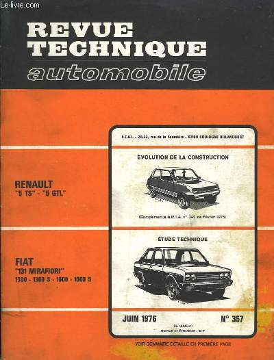 Revue Technique Automobile. N357