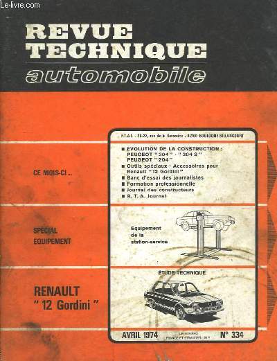 Revue Technique Automobile. N334
