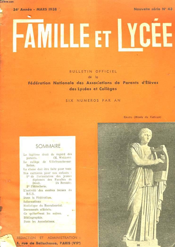 Famille et Lyce n43, 34me anne.