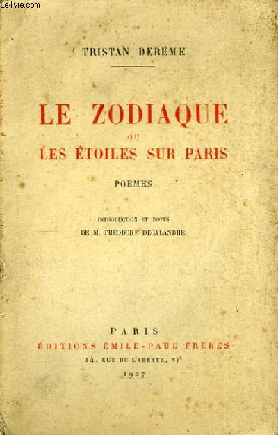 Le Zodiaque ou les Etoiles sur Paris.