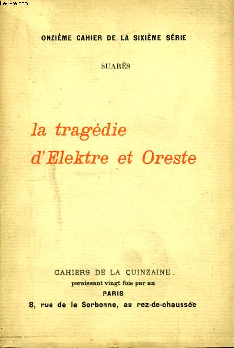 La tragdie d'Elektre et Oreste.