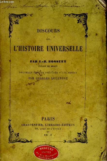 Discours sur l'Histoire Universelle.