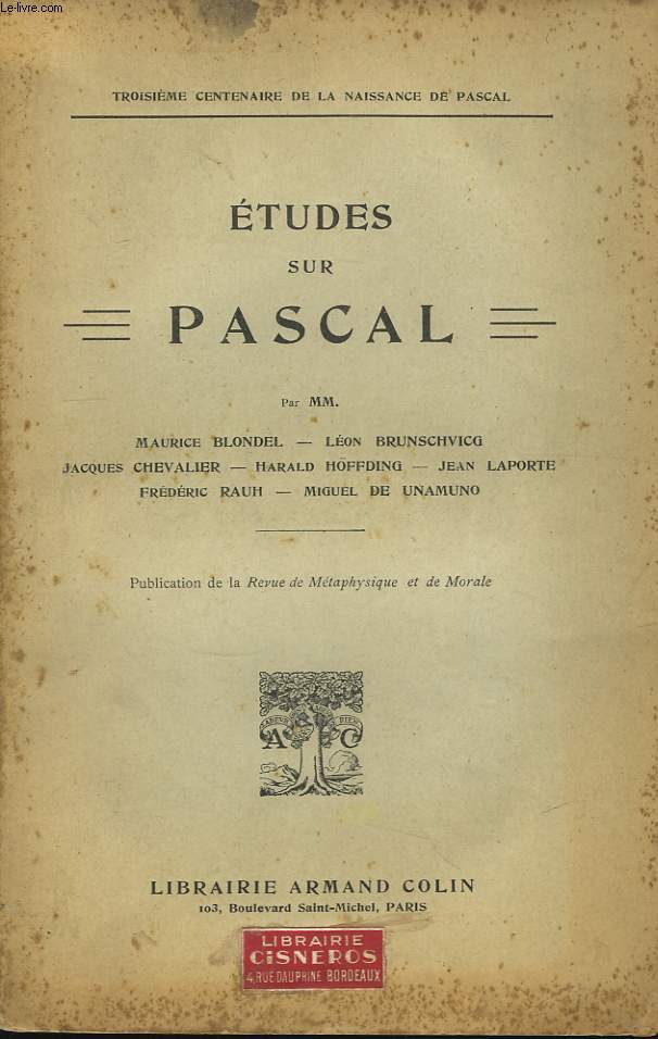 Etudes sur Pascal