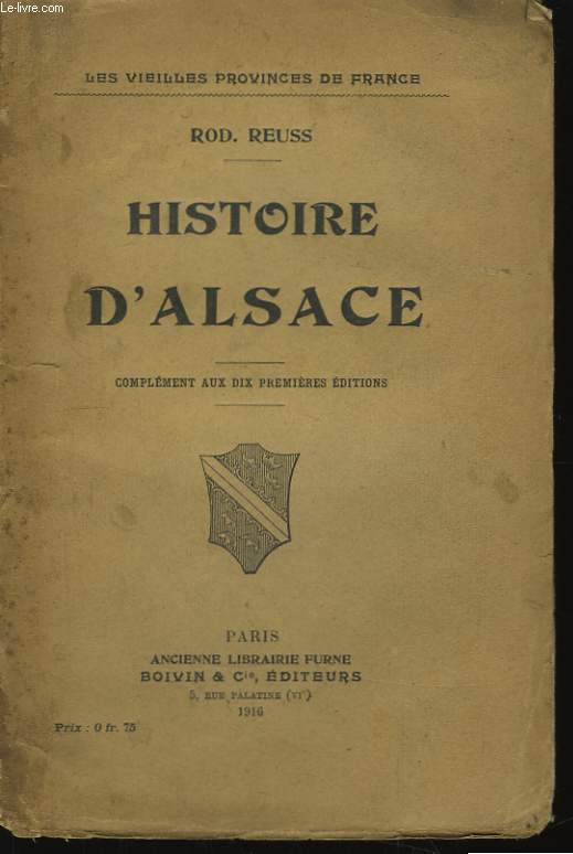 Histoire d'Alsace.