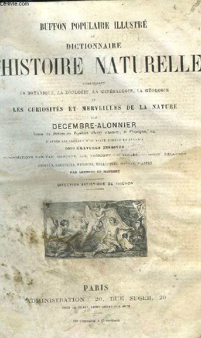 Buffon Populaire Illustr ou Dictionnaire d'Histoire Naturelle.