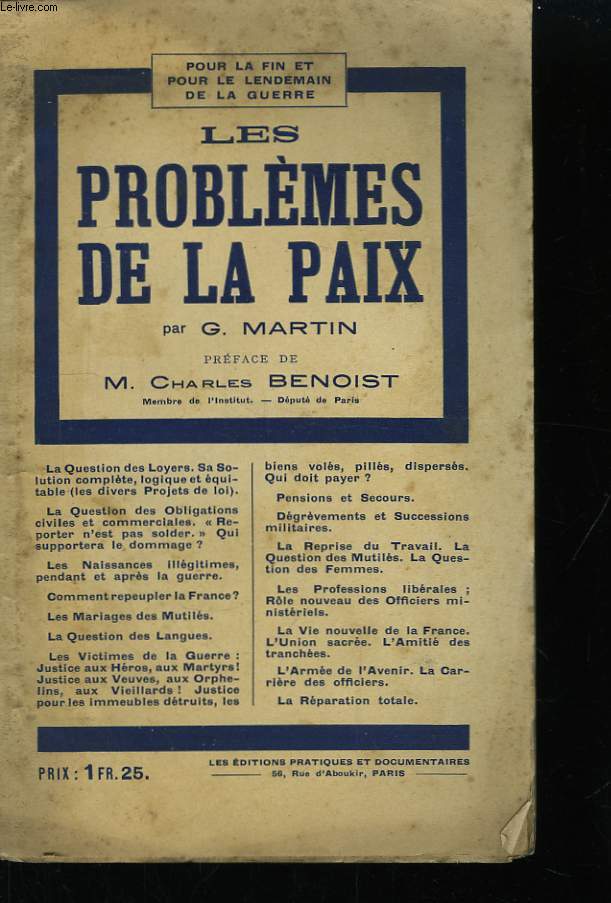 Les Problmes de la Paix