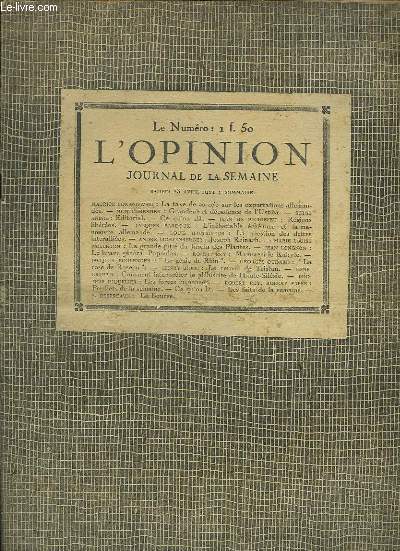 L'Opinion n17, 14me anne.