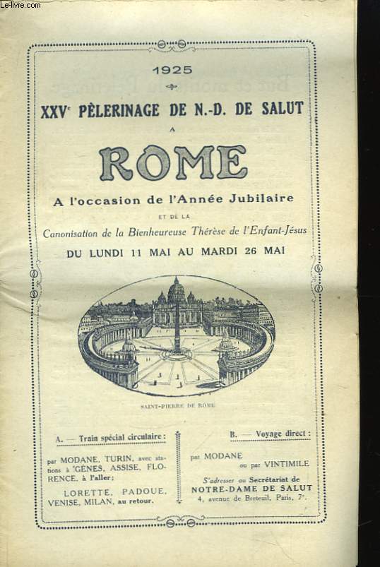 XXVeme Plerinage de N.D. de Salut  Rome.