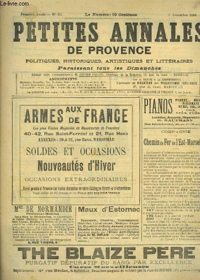 Petites Annales de Provence. N33, 1re anne.