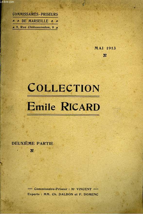 Collection Emile Ricard. 2me partie.
