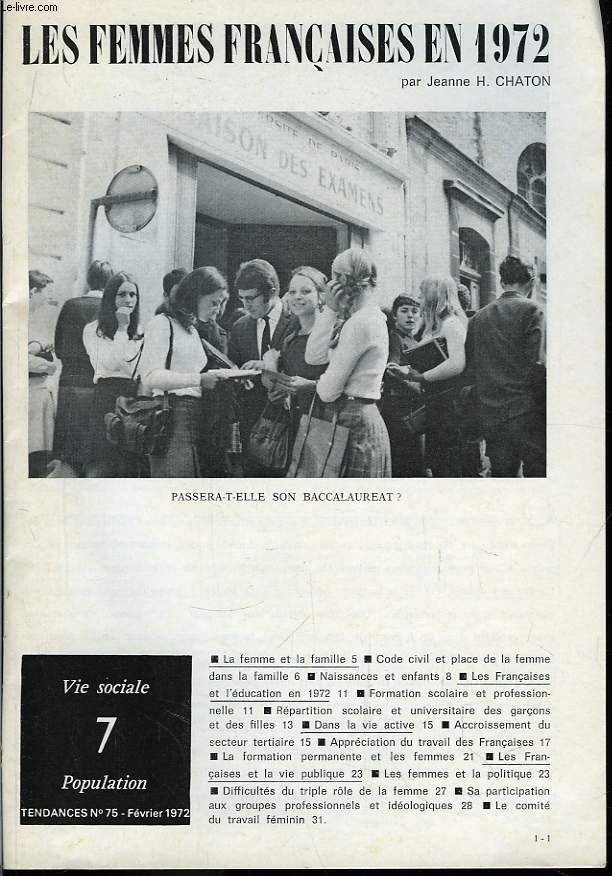 Les femmes françaises en 1972.