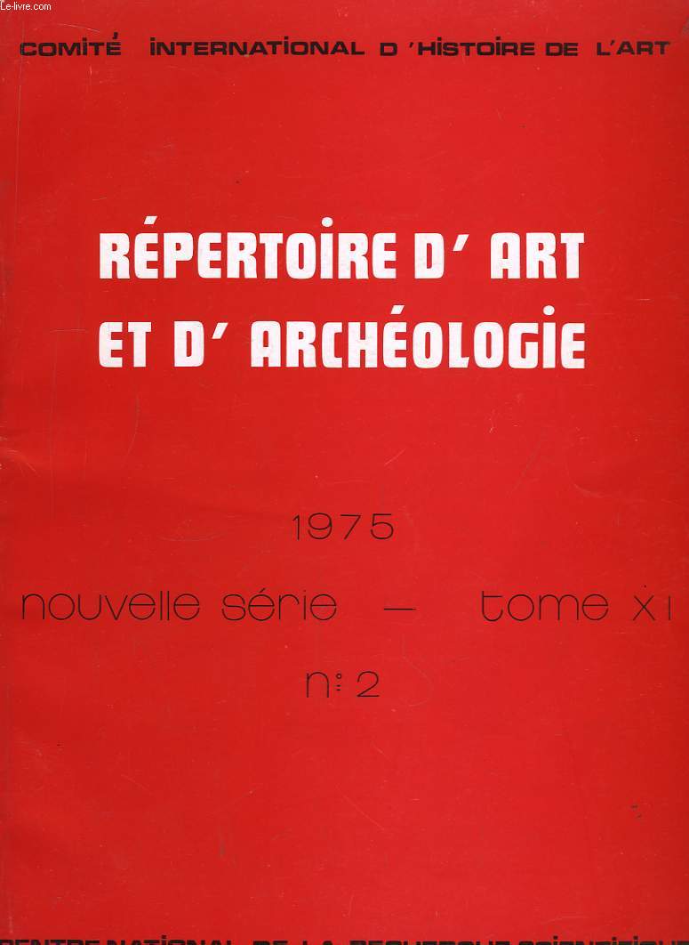 Rpertoire d'Art et d'Archologie. Tome XI, n2