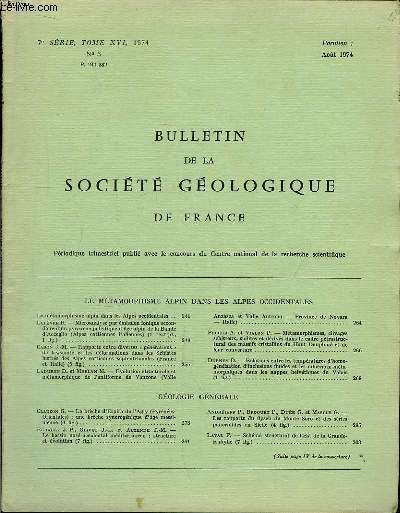 Bulletin de la Socit Gologique de France. N3 - TOME XVI