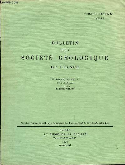 Bulletin de la Socit Gologique de France. N6 - TOME X