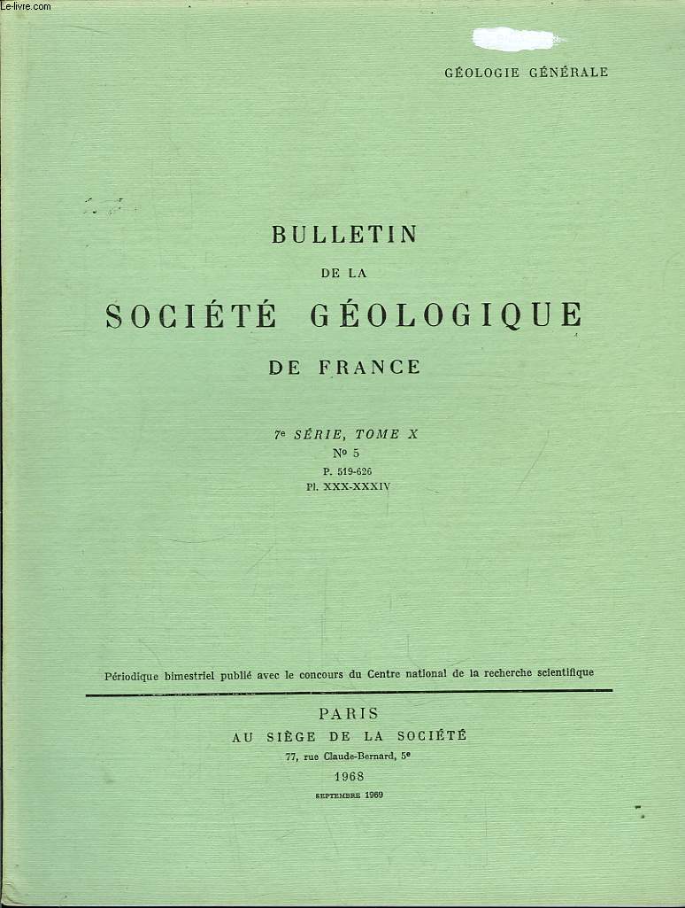 Bulletin de la Socit Gologique de France. N5 - TOME X