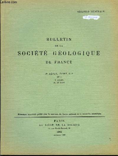 Bulletin de la Socit Gologique de France. N4 - TOME VII
