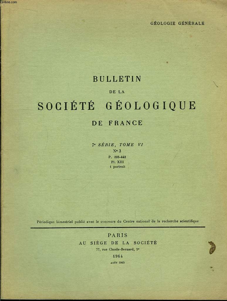 Bulletin de la Socit Gologique de France. N6 - TOME VI