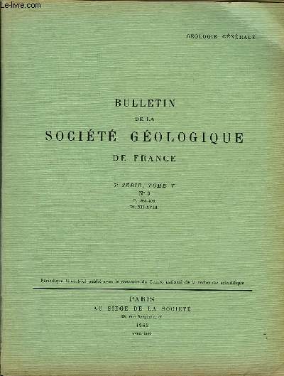 Bulletin de la Socit Gologique de France. N3 - TOME V