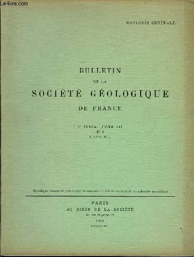 Bulletin de la Socit Gologique de France. N1 - TOME III