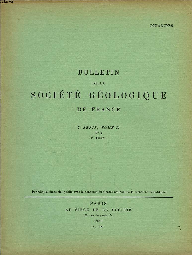 Bulletin de la Socit Gologique de France. N4 - TOME II