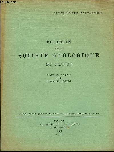 Bulletin de la Socit Gologique de France. N7 - TOME I