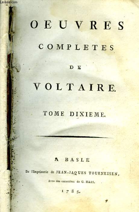 Oeuvres Compltes de Voltaire. TOME X