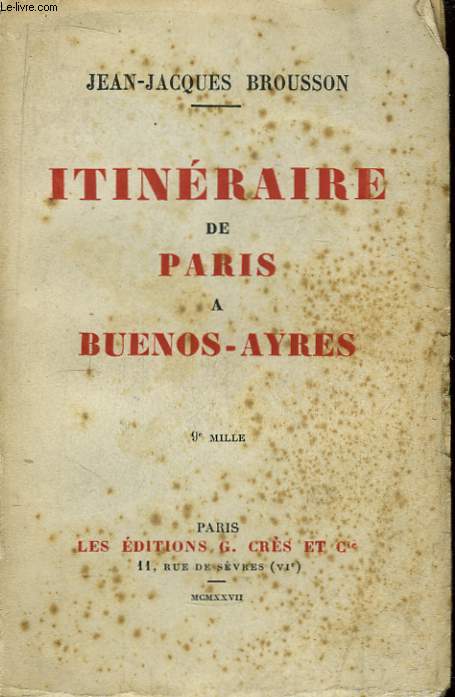 Itinraire de Paris  Buenos-Ayres.