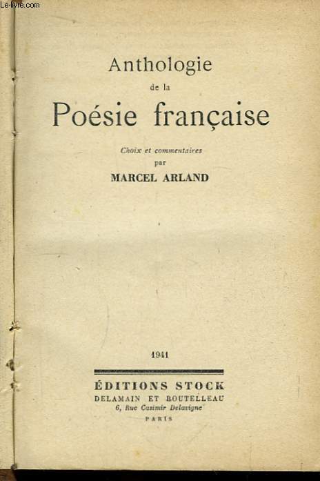 Anthologie de la Posie franaise.