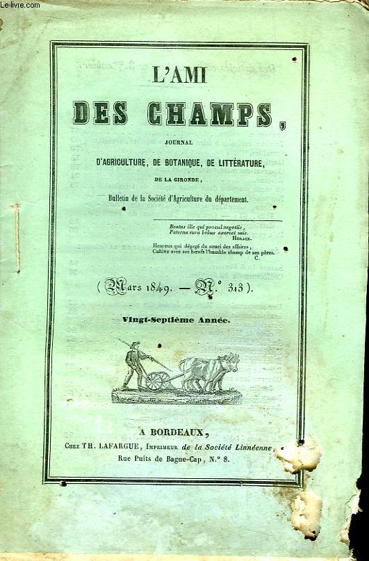 L'Ami des Champs. N313, 27eme anne.