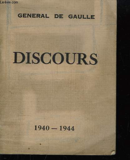 Discours 1940 - 1944