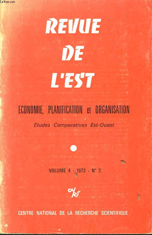 Revue de l'Est. N3, vol.4