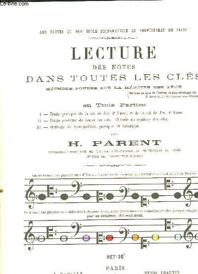 Lecture des notes dans toutes les cls.