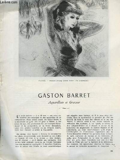 Gaston Barret. Aquarelliste et Graveur.