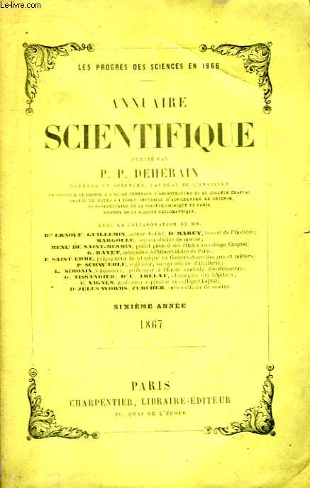 Annuaire Scientifique. 6me anne : 1867