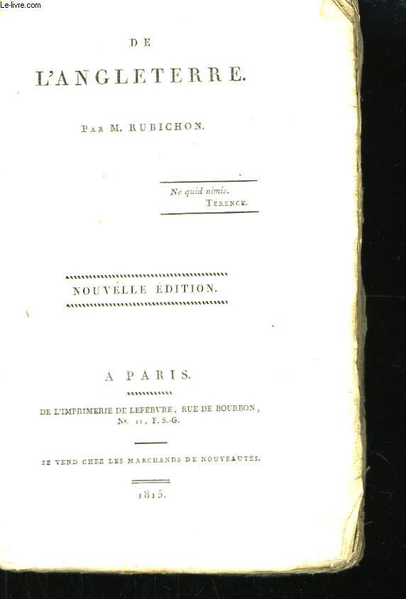 De l'Angleterre