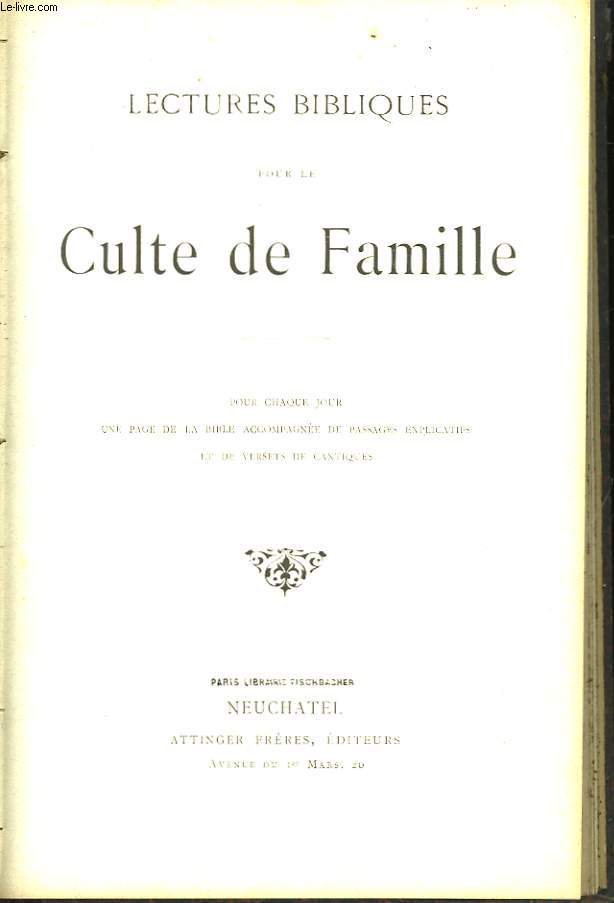 Lectures Bibliques pour le Culte de Famille.