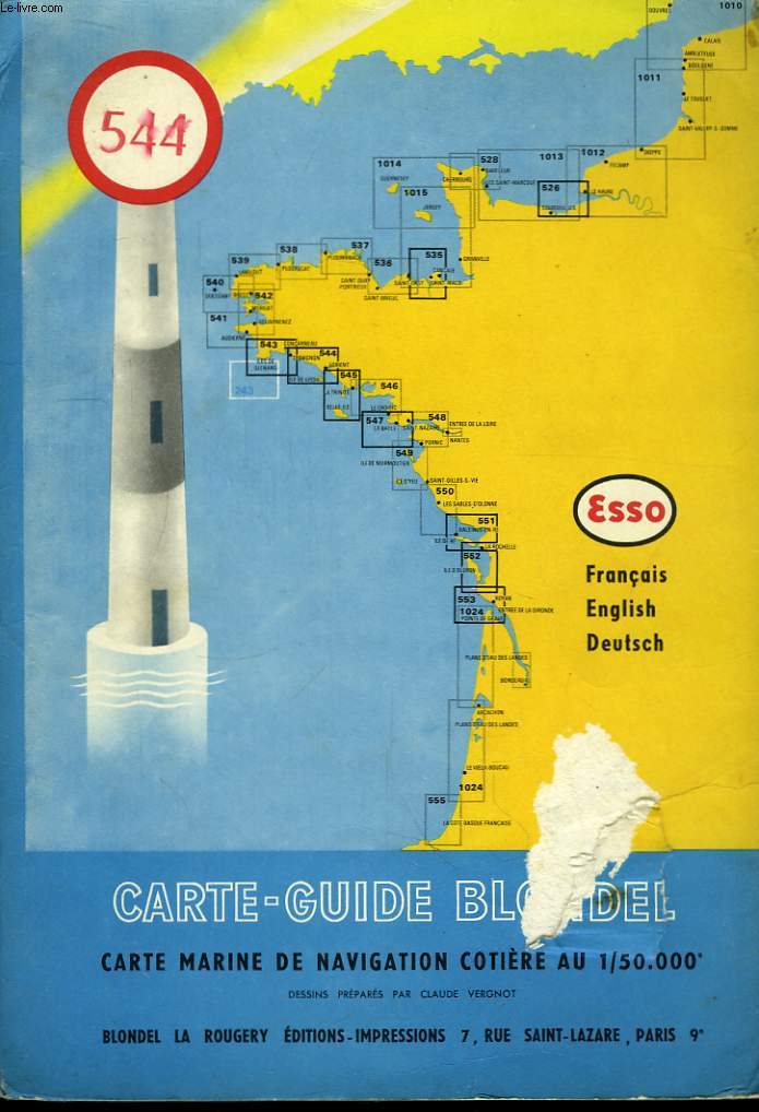 Carte-Guide Blondel N544 : Concarneau, Lorient, le de Croix.