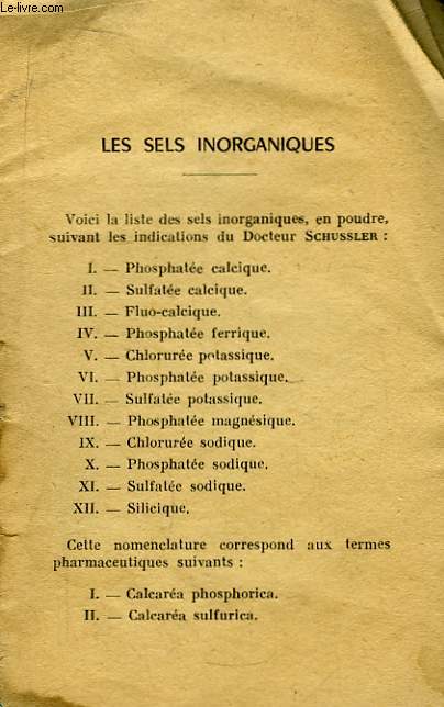 Les Sels inorganiques.