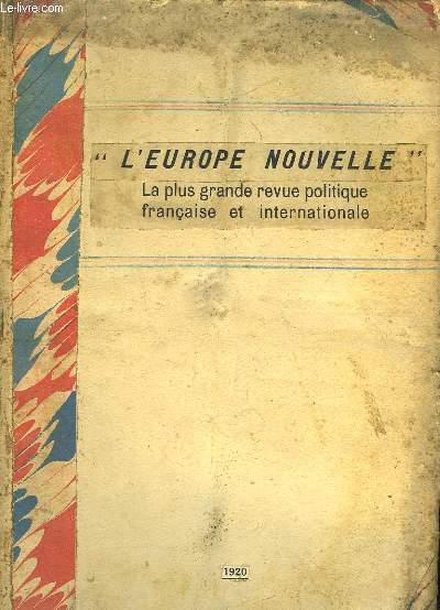 L'Europe Nouvelle. Anne 1920