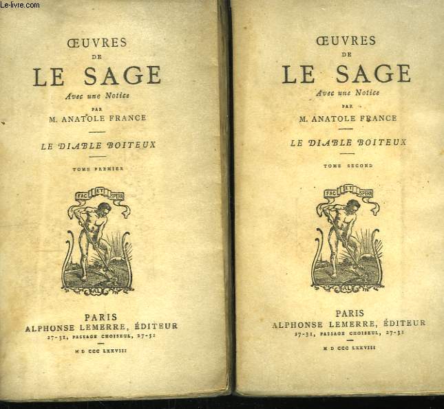 Oeuvres de Le Sage. Le Diable Boiteux. En 2 TOMES