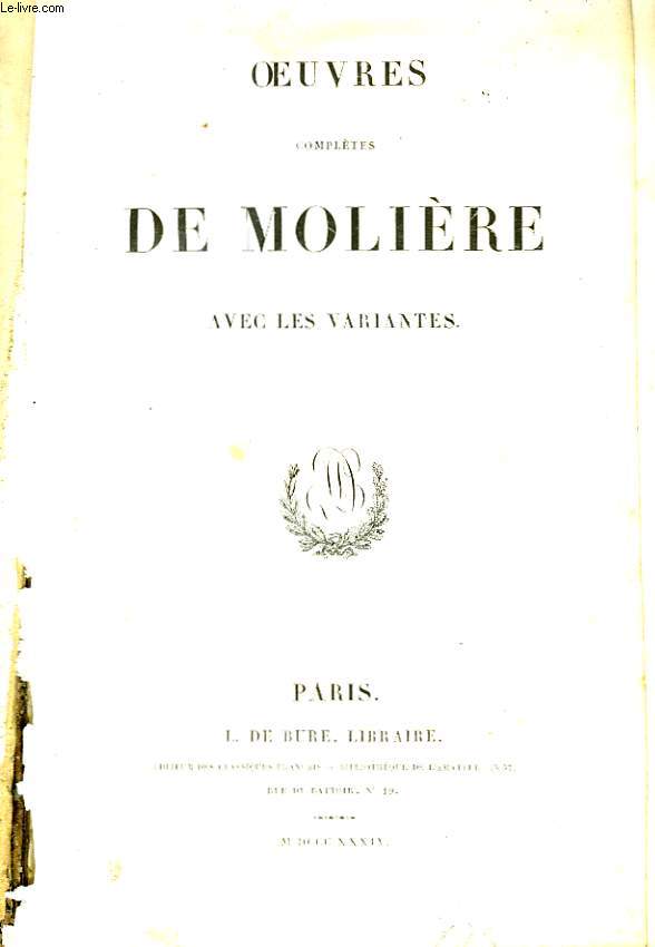 Oeuvres compltes de Molire, avec les variantes. TOME 2