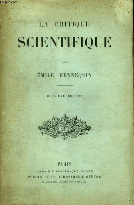 La Critique Scientifique.