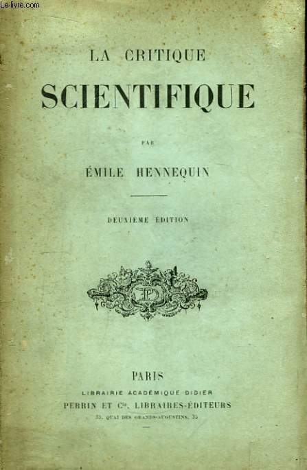 La Critique Scientifique.