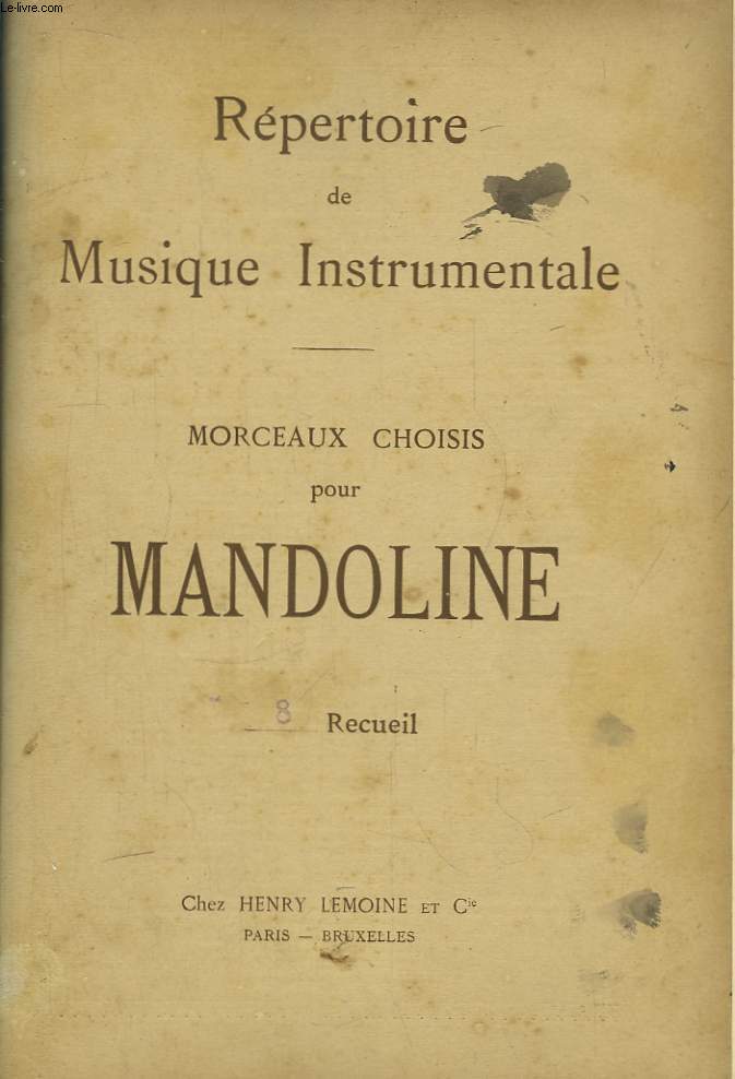 Rpertoire de Musique Instrumentale. Morceaux choisis pour Mandoline. 8me recueil.